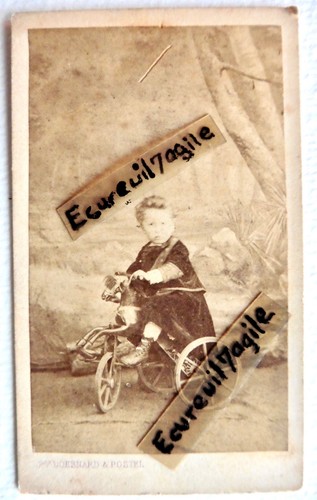 Cdv photo cheval tricycle - photo,