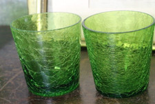2 verres en verre craquelé