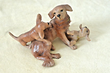 Pretty trio of chiens - Mother and her puppies - Setter? Retriever?  Cookie Figure