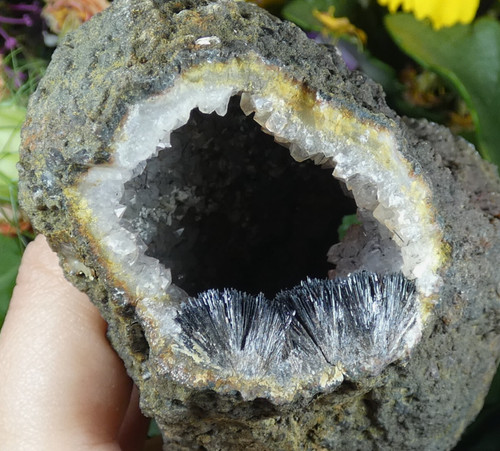Géode amethyste goethite - amethyste,
