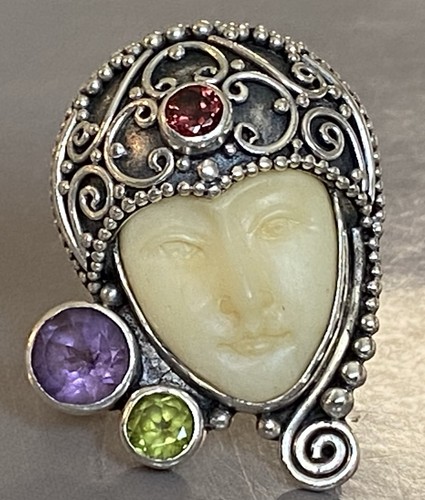 Vtg bague argent péridot - bague,