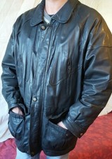 Parka cuir mi-longue veste