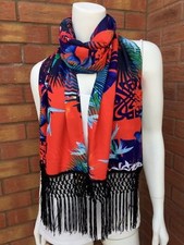 Écharpe À Imprimé Tropical BIBA À Double Couche Neuve Avec Étiquettes