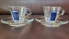 Lavazza Glass Demitasse Espresso  Cup and Saucer. Set of 2