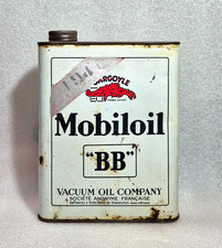 RARE Bidon d'huile MOBILOIL