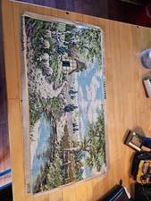 Vintage Gobelin ? Heidelandschaft Needlepoint Finished  X Large