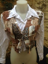 PIMKIES haut chemisier manche longue viscose polyester cache coeur blanc T -  38