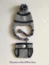Hand Crocheted Baby football photo Prop , handmade baby outfit, newborn (0-3M)