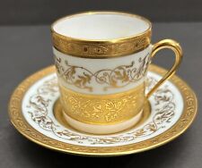 Jammet Seignolles Chenonceau Espresso Cups/saucers Veritable Incrustation 5/sets