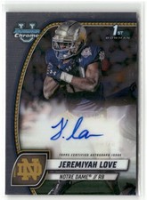 2024 Bowman University Chrome #PA-JLO Jeremiyah Love Auto Prospect Autograph