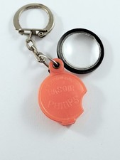 KEYCHAIN - Miniature Magnifier - PHILIPS RAZOR - Vintage, Plastic 1960s -