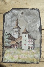 Tableau Acrylique Sur Ardoise Haute-Savoie L Canova Signée Montagne  Alpes