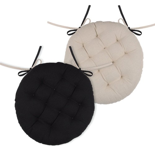 Coussin chaise rond noir et - de,