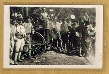 Cpa Carte Photo militaire cantine roulante soupe repas régiment WW1 m0142