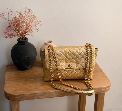 Petit sac doré cuir