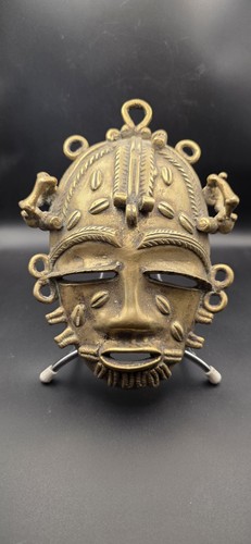 Antique african mask bronze - african,