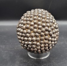 Antique hand made Boule, Petanque, Bocce Ball. steel tacks, wood body (seventh)