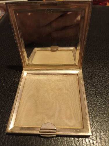 Poudrier argent massif avec - argent,