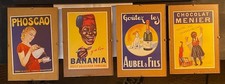 Lot 4 sous-verres publicitaires vintage – Banania, Meunier, Aubel, Phoscao 10,5