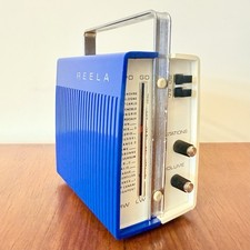 VINTAGE REELA TAMOURE 5114 BLUE AND CREAM SPACE AGE DESIGN RADIO RARE