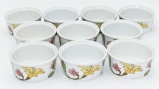 Set of 10 Ramekin Art Nouveau Lave Vaisselle Decor Grand Feu~France~Excellent