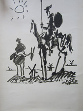 PICASSO (after) DON QUIXOTTE Lithograph on Johannot signed in the board