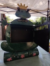 Métal Design Froschlönig Boîte aux Lettres Avec Porte-Journaux Vintage Défecteux