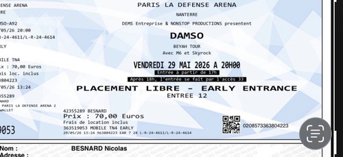 Place concert damso fosse - place,