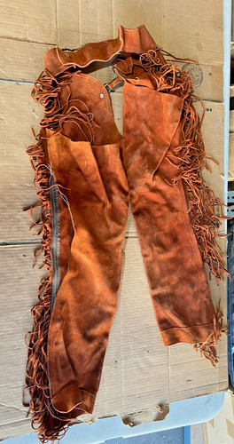 Chaps cuir vintage marron - en,
