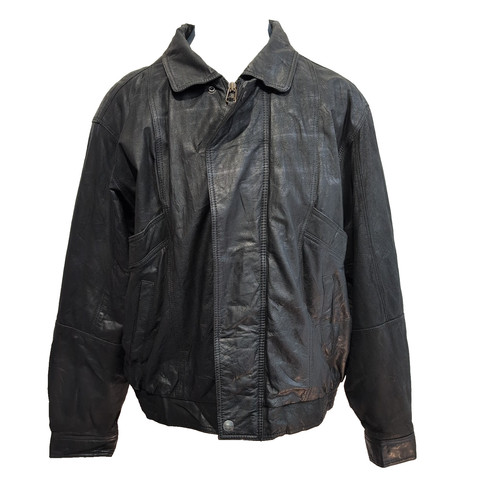 Blouson cuir bomber - cuir,
