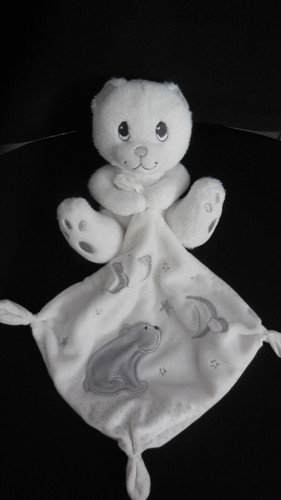 Doudou peluche ours mouchoir - peluche,
