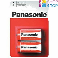 2 Panasonic Zinc Carbon C Lr14 Batteries Blister 1.5V Baby Mn1400 Am2 E93 2027