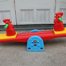 Bascule enfant double, créature cartoon, jouet intérieur extérieur