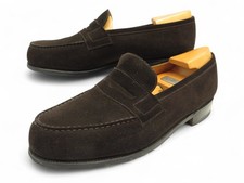 NEUF CHAUSSURES JM WESTON MOCASSINS 180 9D 43 DAIM MARRON EMBAUCHOIR SHOES 995€