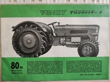 Fendt Favorit 4 80 HP Original Brochure Brochure 1960s Tractor Marktoberdorf