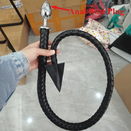 Longue sex fouet en cuir - 39'',
