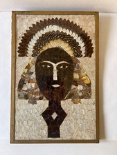 VINTAGE AFRICAN BUTTERFLY WINGS AFRICANISM MASK PAINTING