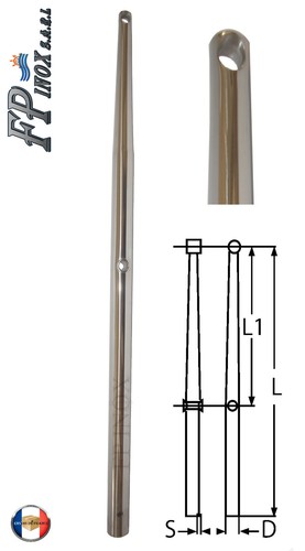 Chandelier longueur 752mm inox - longueur,