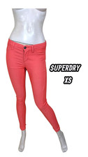 Superdry Taille  34 pantalon jeans jean denim rouge orangé femme Skinny
