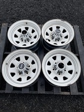 4-Jeep CJ5-CJ7 CJ8 Factory 15x7 Wheel OEM-Wagon Wheels Steel Rims-Caps-nicecond