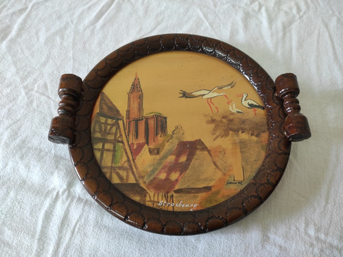 Ancien petit plateau rond - plateau,