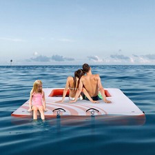 VEVOR Quai flottant gonflable plate-forme 4,57x1,98 m piscine maille 1,21x1,82 m