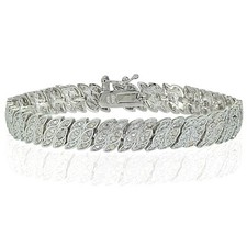 1.00ct Natural Diamond Leaf Tennis Bracelet in Gold, Rose or Silver Plated Brass
