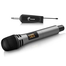 Micro Karaoke sans Fil UHF Microphone Dynamique Chant Portable à Main avec Ré...