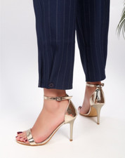 escarpins doré taille 40 chaussures haut talon aiguille 12cm femme sexy