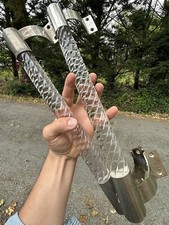 Paire de Poignée de Porte d Entrée Ancien Art Deco Murano Cristal Moderniste