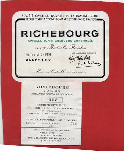 Etiquette contre richebourg - etiquette,