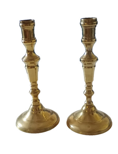 Paire bougeoirs anciens en - paire,