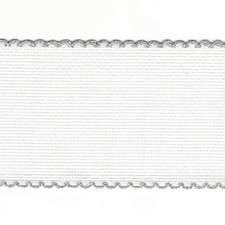 Zweigart Aida Bande 5.1cm (50mm) Blanc avec Argent Pétoncle Bord - Divers