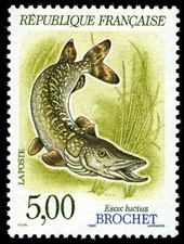 Stamps 1990 - Nature France - Poissons d'eau douce Brochet - Y&T 2666